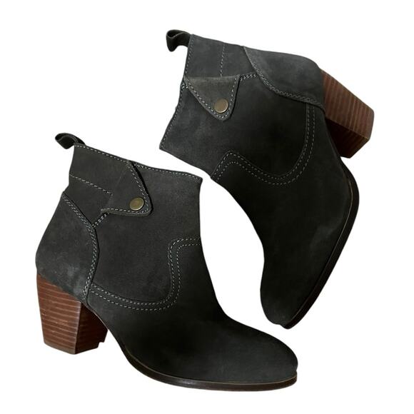 Diba Dark Grey Suede Leather Upper Zip Up Booties Size 6 - Picture 1 of 6